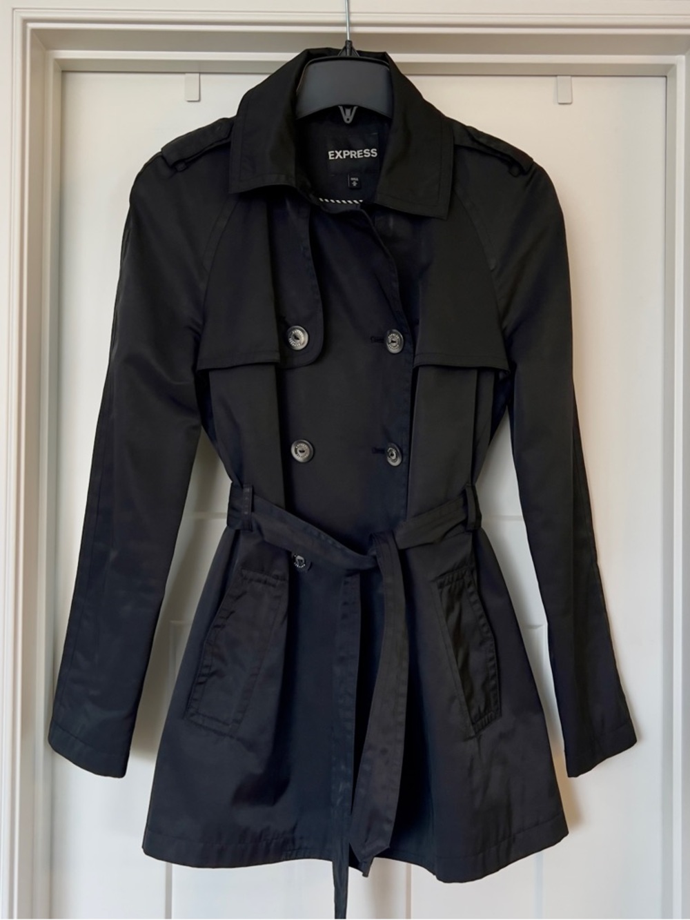 Express Black Trench Coat - Women’s Medium